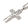Non-Tarnish 304 Stainless Steel Cross with Tree of Life Pendant Necklaces LS-NJEW-M197-02P-2
