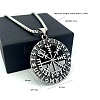 Vintage Viking Hollow Compass 304 Stainless Steel Pendant Necklaces for Men Women RB1403-6