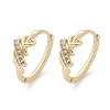 Brass Clear Cubic Zirconia Hoop Earrings EJEW-Q014-14G-2