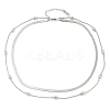 304 Stainless Steel Snake Chain Double Layer Necklaces for Women LS-NJEW-Z072-03P-2
