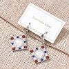 304 Stainless Steel Rhombus Hoop Earrings EJEW-A119-11P-1
