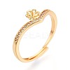 Flower Brass Micro Pave Cubic Zirconia Cup Peg Ring Settings KK-N274-30G-1