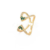 Criss Cross Clear Cubic Zirconia Cuff Ring RJEW-T016-36G-01-3