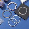 5Pcs 5 Style Glass & Lampwork Evil Eye Stretch Bracelets Set BJEW-JB09619-03-4