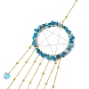Wire Wrapped Natural Apatite Chips Ring Hanging Ornaments HJEW-JM02371-05-4