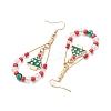 304 Stainless Steel Christmas Tree Dangle Earrings EJEW-TA00455-4
