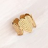 304 Stainless Steel Open Cuff Rings for Women RJEW-K309-01G-1
