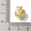 Heart Rack Plating Brass Micro Pave Cubic Zirconia European Beads KK-G511-02C-G-3