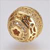 Brass Micro Pave Cubic Zirconia Beads ZIRC-G087-21-3