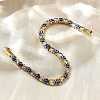 Brass Enamel Link & Charm Bracelets BJEW-Z094-02G-03B-3