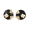 Ion Plating(IP) 304 Stainless Steel Flower Stud Earrings EJEW-Z068-32G-01-1