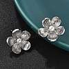 Brass ABS Plastic Imitation Pearl Flower Stud Earrings EJEW-S258-05P-3