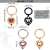 8Pcs 4 Styles Heart with Butterfly Alloy Enamel Shoe Charms HJEW-AB00731-2