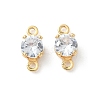 Brass Pave Clear Cubic Zirconia Connector Charms KK-Z136-54A-G-1