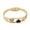 304 Stainless Steel Enamel Heart Hinged Bangles BJEW-E099-03G-2