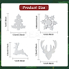 ANATTASOUL 4 Pairs 4 Style Christmas Tree & Deer & Snowflake Exquisite Titanium Steel Stud Earrings for Women EJEW-AN0002-38-2