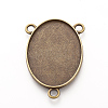 Tibetan Style Alloy Cabochon Connector Settings TIBE-Q079-30x40-AG-LF-2