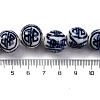 Handmade Blue and White Porcelain Beads Strands PORC-I027-04C-4