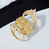 3Pcs Brass Micro Pave Clear Cubic Zirconia Finger Rings for Women FS-WGDAF26-02-3