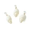 Natural Spiral Shell Pendants PALLOY-JF02792-02-1