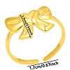304 Stainless Steel Bowknot Open Cuff Ring for Women YP8542-2-1