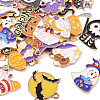  24Pcs 12 Style Halloween Theme Alloy Enamel Pendants ENAM-TA0001-51-10