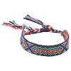 Polyester-cotton Braided Rhombus Pattern Cord Bracelet FIND-PW0013-001A-17-1