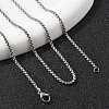 Non-Tarnish 304 Stainless Steel Rolo Chain Necklaces NJEW-L047-02B-P-3