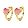 Heart Brass Enamel Hoop Earrings LS-EJEW-S277-03G-4