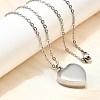 304 Stainless Steel Heart Cinerary Casket Pendant Necklaces NJEW-V002-02P-3