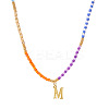 Rainbow Gradient Glass Seed Beaded Necklaces AF2375-13-1