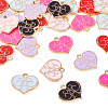 30Pcs 6 Colors Alloy Enamel Pendants ENAM-TA0009-04-3