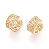 Brass Micro Pave Clear Cubic Zirconia Cuff Earrings EJEW-T047-82G-1