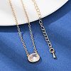 Brass Pave Clear Cubic Zirconia Pendant Necklaces for Women NJEW-Z079-02G-02-1