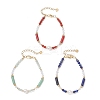 Natural Gemstone & Cultured Freshwater Pearl Beaded Bracelets for Women BJEW-JB13218-2