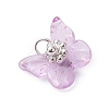 Electroplate Glass Beads Charms PALLOY-JF03107-02-4