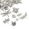 32Pcs 8 Style Tibetan Style Alloy Pendants TIBEP-FP0001-08-1