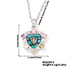 Brass Colorful Cubic Zirconia Heart-shaped Pendant Necklaces PR0180-2-2