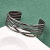 316 Surgical Stainless Steel Hollow Cuff Bangles BJEW-C125-04AS-4