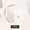 2Pcs PU Leather Ring Gift Boxes LBOX-CL0001-03-2