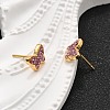 12 Pairs 304 Stainless Steel Rhinestone Stud Earrings EJEW-B135-01G-02-3