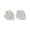 Heart 304 Stainless Steel Stud Earrings Findings EJEW-L272-010P-1