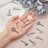 12Pcs 6 Style 304 Stainless Steel Pendants STAS-DC0005-43-2