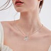 1pc Brass Chain with Alloy Letter Pendants Necklaces NJEW-LP0001-41X-P-4