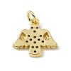 Brass Micro Pave Clear Cubic Zirconia Pendants ZIRC-F132-84G-2