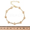 Heart Brass Micro Pave Cubic Zirconia Link Chain Bracelets for Women BJEW-A164-01G-04-5