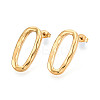 304 Stainless Steel Oval Stud Earrings for Women EJEW-N016-020G-1