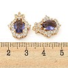 Rack Plating Brass Pave Mauve Cubic Zirconia Hamsa Hand Multi-Strand Links KK-F089-18G-3