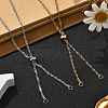 2Pcs 2 Colors 304 Stainless Steel Singapore Chain Necklace Making AJEW-JB01333-1