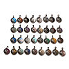 Natural & Synthetic Mixed Gemstone Pendants G-P560-01R-1